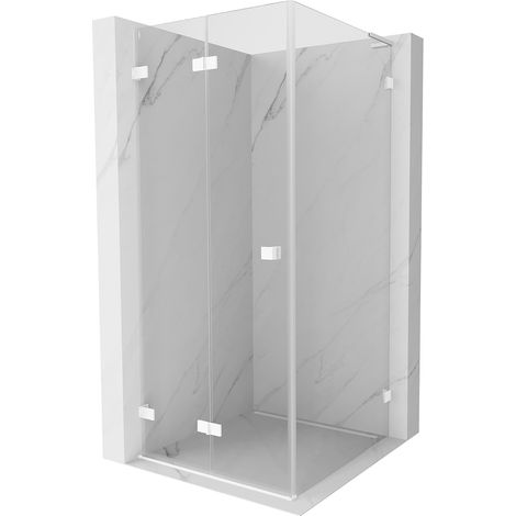Mexen Lunar-F L klappbare Duschkabine links 80 x 80 cm, transparent, weiß - 836L-080-080-20-00-L (1/5)