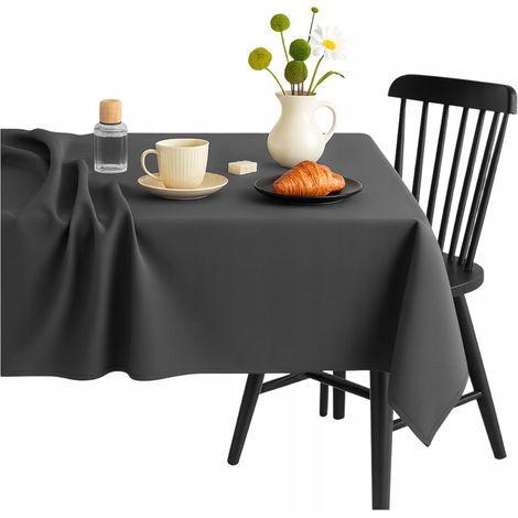 Tischdecken, glatt matt, rechteckig, 140 x 320 cm, universell grau