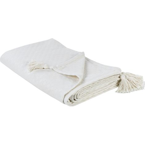 Bedspread LINDULA Cotton 150 x 200 cm Off-White