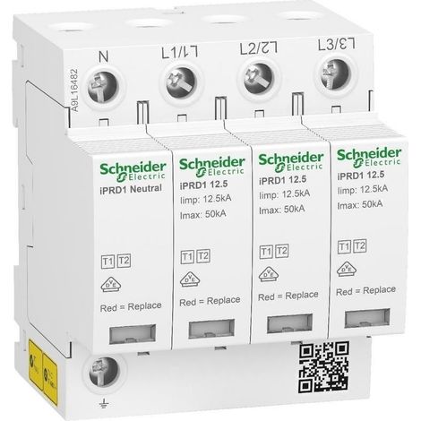Supresor de sobretensiones IPRD1 T1+T2 B+C 3P+N 4M 12.5KA 12.5R ACTI 9 A9L16482