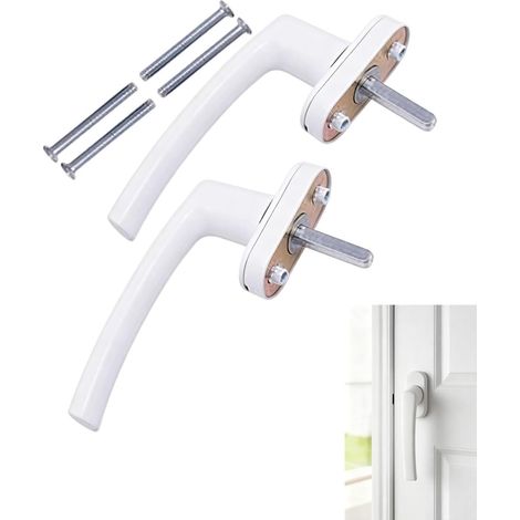 2 Pièces Poignee Fenetre PVC, Bouton de Porte pour Fenêtres en Aluminium, Avec Quatre Vis, Poignee Porte Fenetre Sans Cylindre de Serrure, pour Salle de Bain, Placard, Terrasse (1/5)