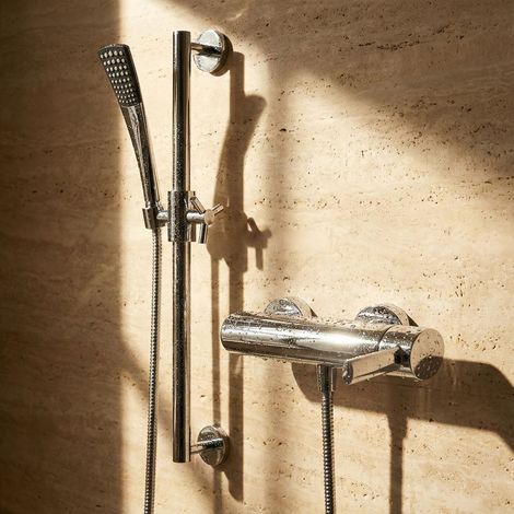 PaulGurkes Robinet de douche mural avec barre de douche