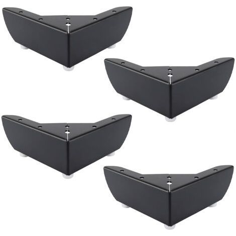 Set mit 4 schwarzen Metall-Möbelfüßen, 55 mm, geeignet für Couchtische, Schränke, Betten, Sofas, geräuscharm und rutschfest. (1/5)