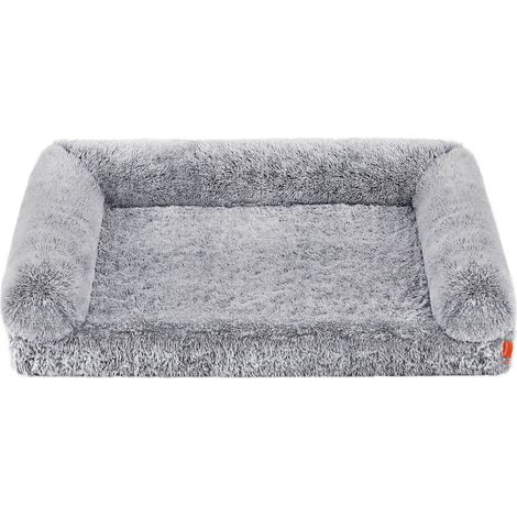 FluffyHug Panier pour Chien, Canapé pour Chiot, Taille XXL, pour Chiens de Grande Taille, en Mousse Alvéolée, avec Housse Amovible Lavable, 122 x 85 x 19 cm, Gris Ombré