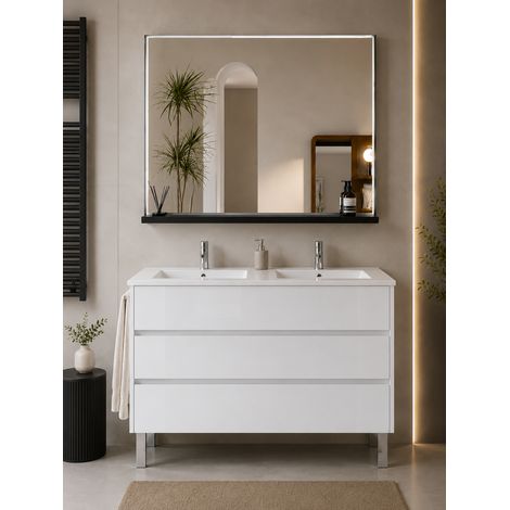 Mueble de baño con lavabo ORIGENBATH IMPERIA sin espejo 120x45 cm 2 senos blanco (1/3)