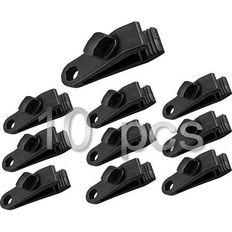Bungee Cord Clips - Pack of 10 - Heavy Duty - For Canopy, Tent, RV, Garden, Boat