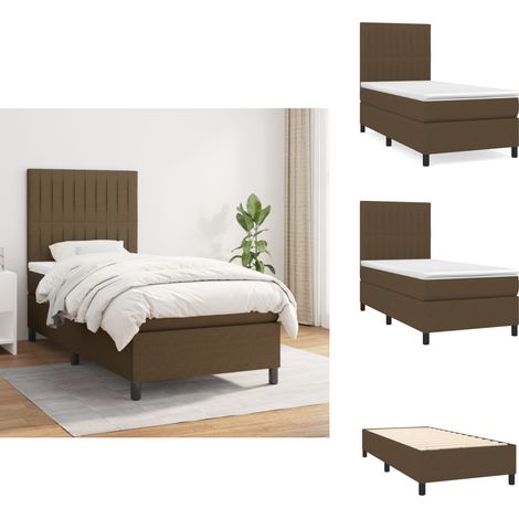 Boxspringbett mit Matratze Dunkelbraun 90x200 cm Stoff - Boxspringbett - Doppelbett - Bettenrahmen - Matratze - Nachttisch (1/5)