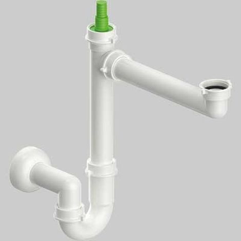 SIFONE PER LAVELLO SALVASPAZIO A 1 VIA CON ATTACCO LAVASTOVIGLIE 1"1/2 x Ø40 mm