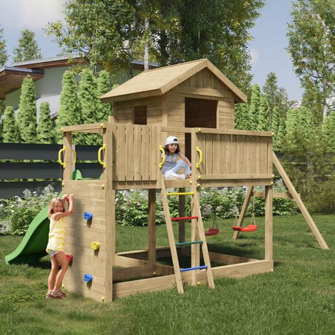 Casetta con Scivolo Fungoo GALAXY L2S giochi da giardino in legno (1/5)