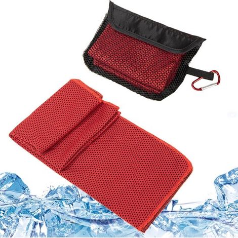 Toalla refrescante - Toalla deportiva - Estilo de vida activo - Enfriamiento rápido - 17,7 x 12 cm - Roja (1/5)