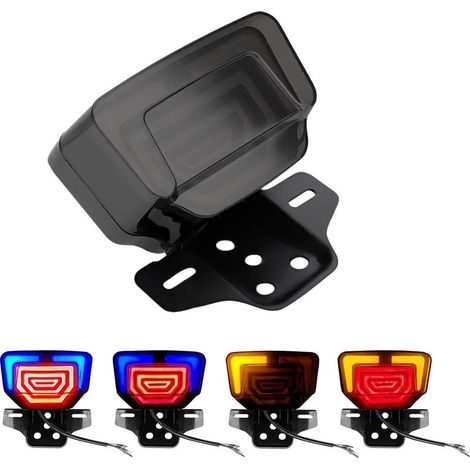 Luz trasera LED integrada para motocicleta con intermitente, luz de freno LED, luz de carretera y soporte impermeable para matrícula para motocicletas de 12 V - 1 unidad (1/5)