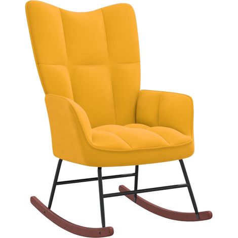 Chaise à bascule Jaune moutarde Velours (1/5)