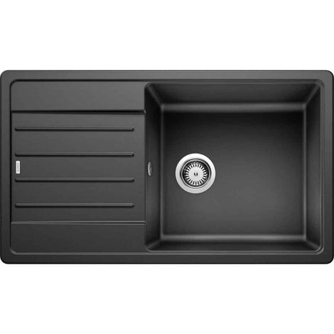 Blanco – Évier en Silgranit 1 bac 86x50 cm – Couleur anthracite – Montage sur plan – Conception réversible – Avec trop-plein