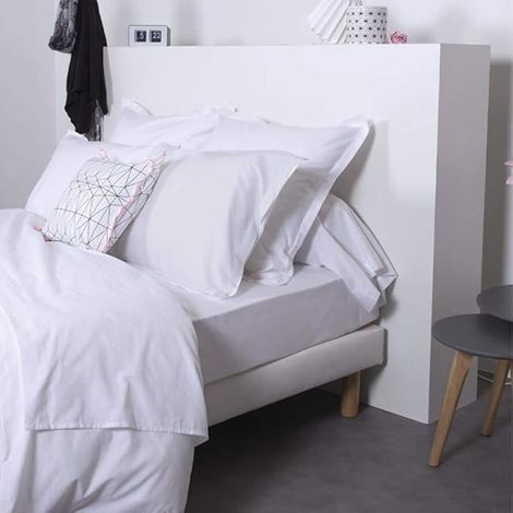 Drap Housse - COTE DECO - Uni - 160x200 cm - 100% coton - Bonnet 25 cm