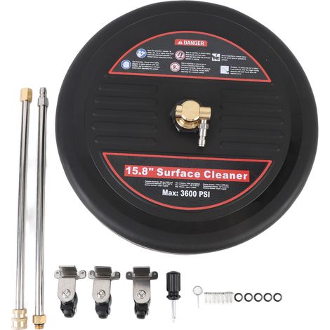 Nettoyeur de Surface avec roues de 15.8 pouces, 3600PSI, 1/4, prise rapide, nettoyeur à pression en acier inoxydable, pour allée, terrasse, jardin (1/5)