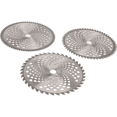 Jeu de trois lames de scie circulaire en acier (40T, 60T, 80T) - montage facile - lame de scie circulaire pour tondeuse à gazon (1/5)