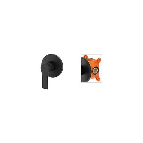 Mattschwarzer Einhebel-Einbaumischer Flat Line