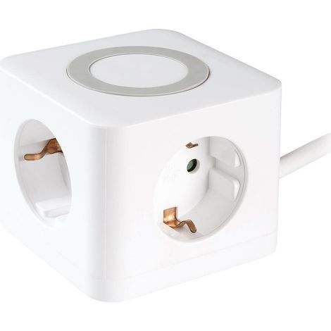 enchufe vivanco 3-fach steckdosenwürfel 3 tomas 2 usb