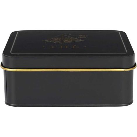 Boîte de rangement en métal noir et doré pour sachet de thé - LUXOR