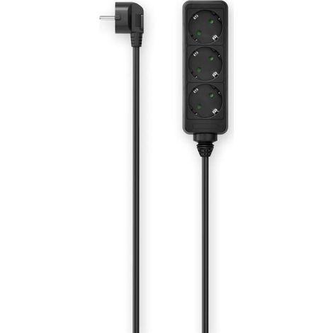 Hama - Multipresa 3 posizioni Schuko, spina Schuko, cavo 1.4 metri, nero (1/2)