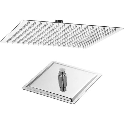 Quadratische Kopfbrause poliertem Edelstahl Regendusche 30x30 mod. Thin Line
