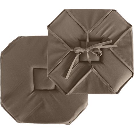 Galette de Chaise Uni "Basic" 40x40cm Vison