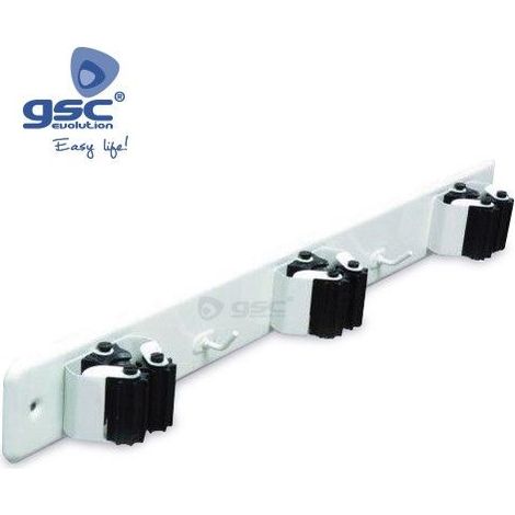 Pinza per scopa tripla in acciaio con rulli in gomma bianca GSC 003803804