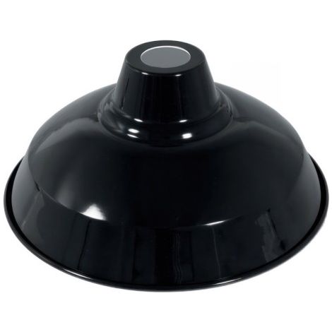 Abat-jour bistrot 30cm en métal émaillé noir – Lampe suspension design industriel pour salon, bar et loft (1/2)
