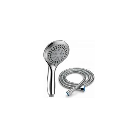 Duschkopf mit 1,5 m Schlauch, 5 Universalstrahlern, verchromter Handbrause und flexiblem Duschkopf, Hochdruck-Badezimmerdusche - Crezuo