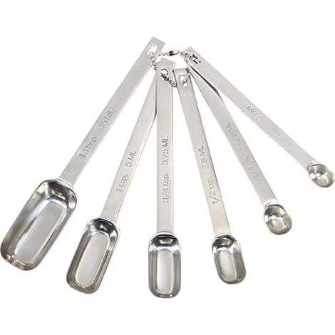 MasterClass Stainless Steel Six Piece Measuring Spoon Set