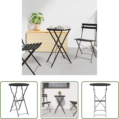 Garten Tisch -  Bistrotisch Anthrazit Ø 50 x 71 cm Pulverbeschichteter Stahl (1/5)