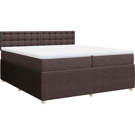 Maison Exclusive - Giroletto a Molle con Materasso Marrone Scuro 200x200cm Tessuto