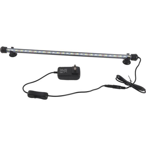 Ortviai Lampe LED pour aquarium – Éclairage tropical et coraux, 49 cm, réglable en intensité et minuterie, lumière blanche/bleue (1/5)
