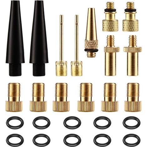 Adaptador para bomba de bicicleta, adaptador para válvula de bicicleta DV AV SV, conectores para válvula de bomba de bicicleta, adaptador para aguja de bomba de balón/bomba de aire/compresor (1/5)