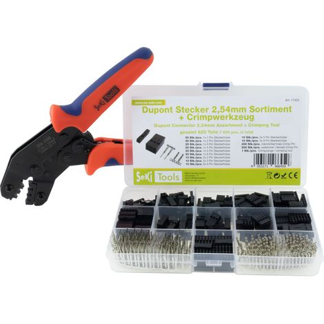 620 pièces avec pince à sertir 0,25-1,0 mm femelles, contacts à sertir, connecteurs 1-6 broches, assortiment de 2,54 mm + pince 620 pièces, sans (1/4)