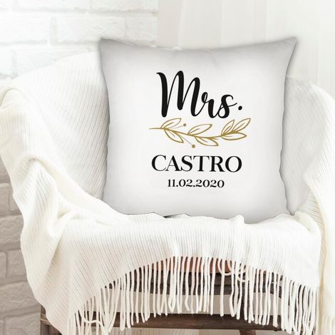 Coussin décoratif élégant pour couple mère père famille amis amoureux animaux de compagnie (1/5)