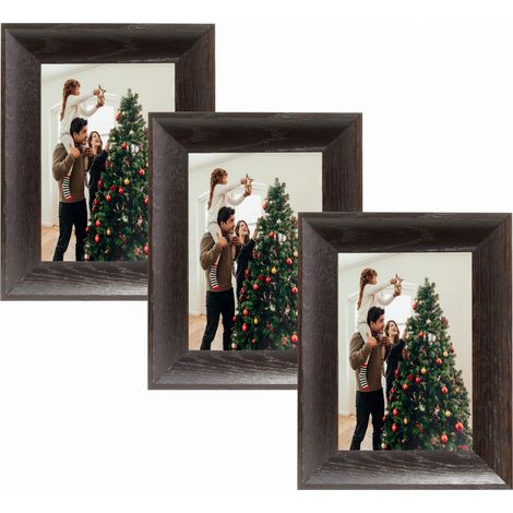 Set di 3 cornici portafoto in legno, 10x15 cm, rovere scuro, BD Art
