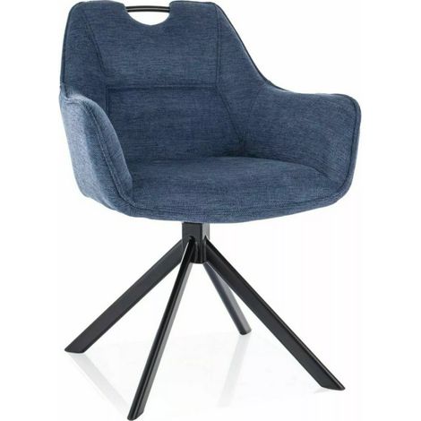 Chaise en tissu "Remo" - Brego - Bleu marine - l 60 x H 84 cm - Livraison gratuite (1/5)