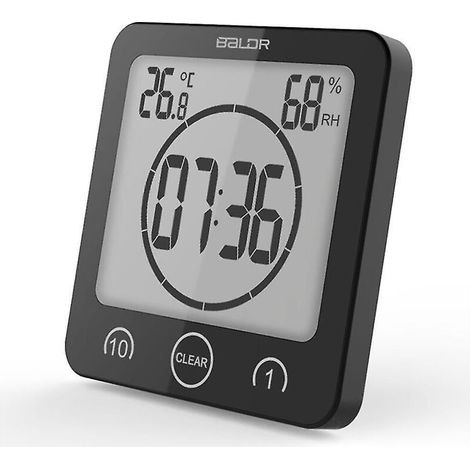 Réveil de salle de bain, réveil de douche numérique LCD avec alarme et température étanche (1/5)