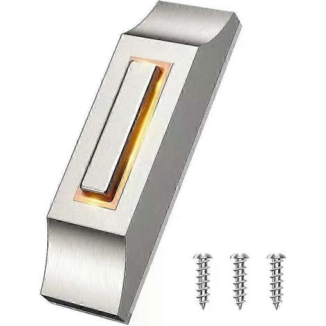 1 Stück kabelgebundener Türklingelknopf mit LED-Beleuchtung, Ersatz-Türklingelknopf, Wandmontage-Türöffnerschalter, Zinklegierung – JXLGV (1/5)