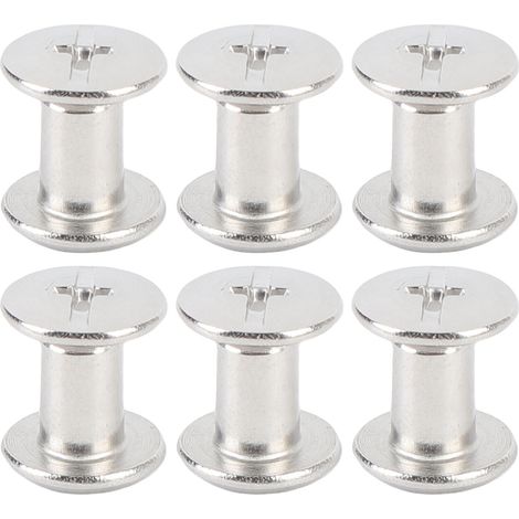 Lot de 50 rivets à tête ronde multifonctions M4 en acier inoxydable, pour reliure de livres, ceintures et sacs à main (5 x 7 x 9,5 mm). (1/5)