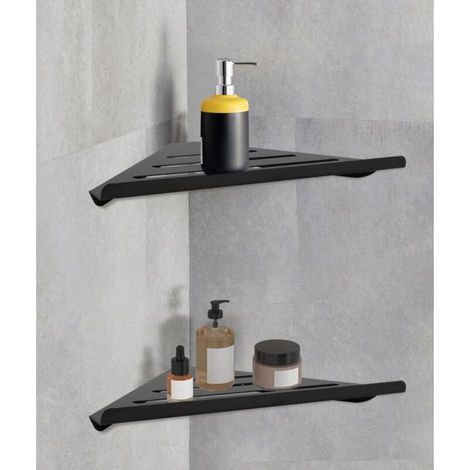 Lot von 2 Eckregalen aus Edelstahl 304 für Bad und Küche, 19 x 19 x 30 cm