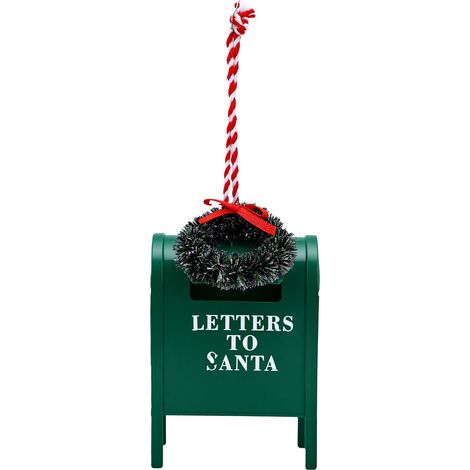 Boîte aux lettres du Père Noël - Décoration suspendue - Décoration de Noël - Fer forgé vert, léger et réutilisable (1/5)