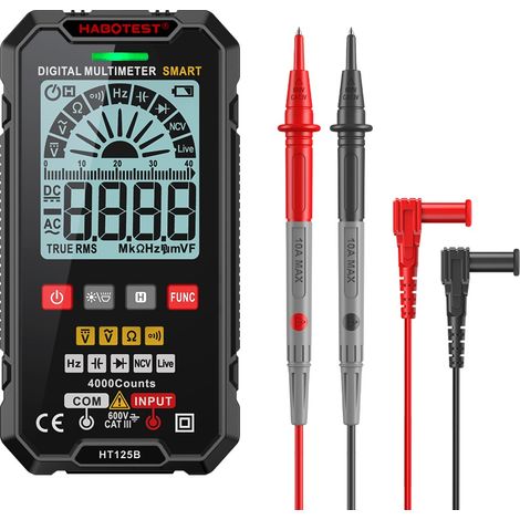 Ampèremètre Multi, multimètre Intelligent, Pince ampèremétrique, multimètre numérique, Outil ampérométrique, Accessoires d'alimentation de Test de Courant, HT125B (1/5)