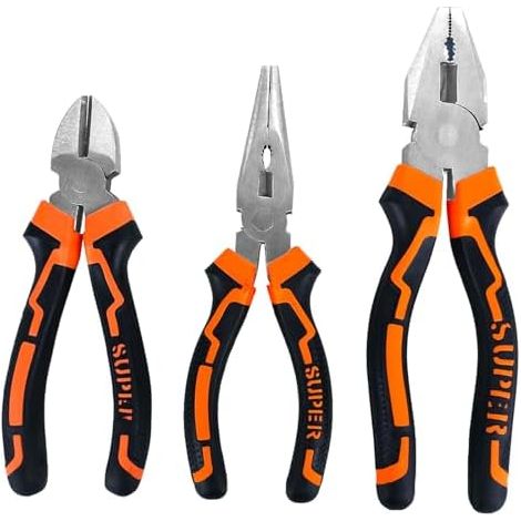 Ensemble de Pince 3 pièces à Bijoux Bout Fin Combinée Pinces Coupantes Latérales Pour les Professionnels du Bricolage DIY Réparation - (1/5)