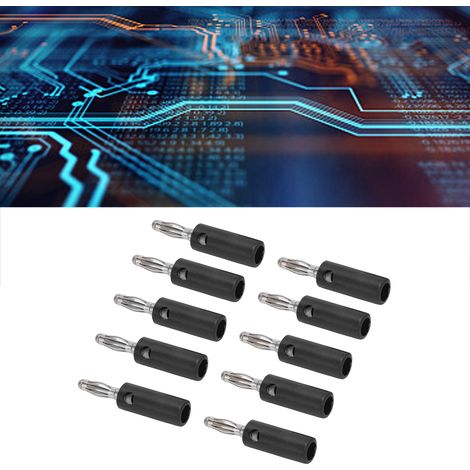 Adaptateur de test moulé par injection en alliage de zinc, fiche banane 4 mm, pour connecteurs de haut-parleurs d'amplificateur audio sans soudure (noir) 22.090 (1/5)