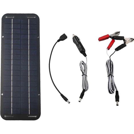 Chargeur/mainteneur de batterie solaire 30 W 12 V pour voiture, camping-car et bateau, étanche IP65 et doté d'une protection contre la décharge inverse. (1/5)