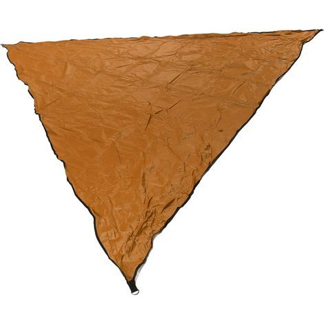 Voile d'ombrage triangulaire argent et orange pour terrasse piscine - Protection UV extérieure (1/5)