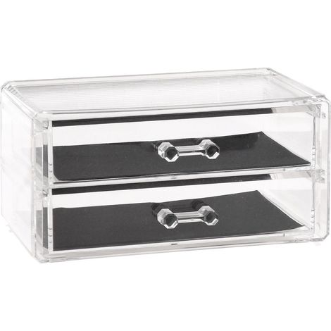 Ad Trend Contenitore Portaoggetti 2 Cassetti 19 x 12 Cm H 10 Cm Trasparente