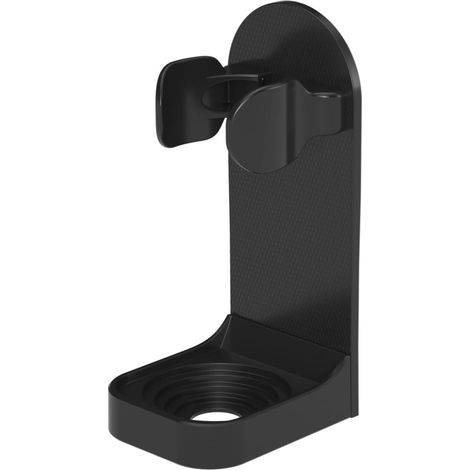1 - Support Mural - Porte-brosse à Dents - Organisateur Réglable Adhésif - Pour Salle de Bains - Noir - 36x10x8cm